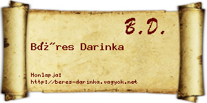 Béres Darinka névjegykártya